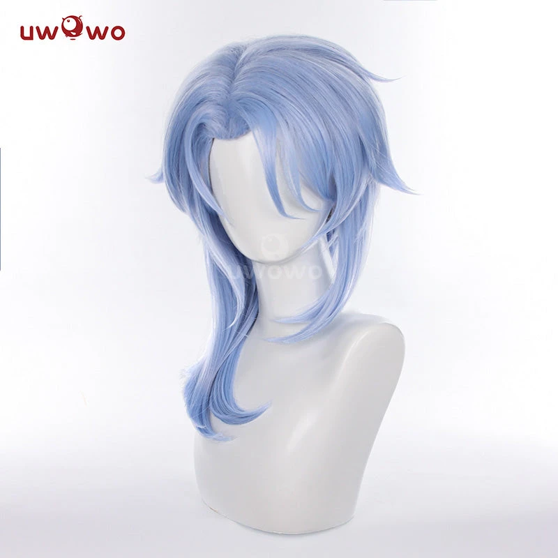 Uwowo Genshin Impact Kamisato Ayato Male Cosplay Inazuma Costume Wig 45CM Blue Wig 3 Uwowo Genshin Impact Kamisato Ayato Male Cosplay Inazuma Costume Wig 45CM Blue Wig - Image 3