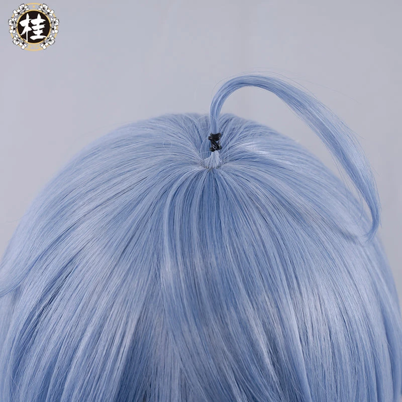 Uwowo Genshin Impact Cosplay Ganyu Plenilune Gaze Cosplay Wig 90cm Blue Wavy Hair 2 Uwowo Genshin Impact Cosplay Ganyu Plenilune Gaze Cosplay Wig 90cm Blue Wavy Hair - Image 2