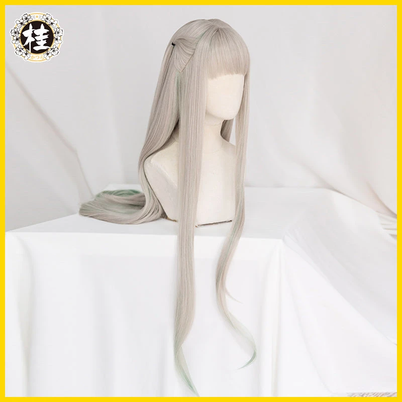 UWOWO Toilet-Bound Hanako-kun/Jibaku Shounen Hanako-kun Yashiro Nene Cosplay Wig 90cm Long Wavy Ivory Green Gradient Hair 2 UWOWO Toilet-Bound Hanako-kun/Jibaku Shounen Hanako-kun Yashiro Nene Cosplay Wig 90cm Long Wavy Ivory Green Gradient Hair - Image 2