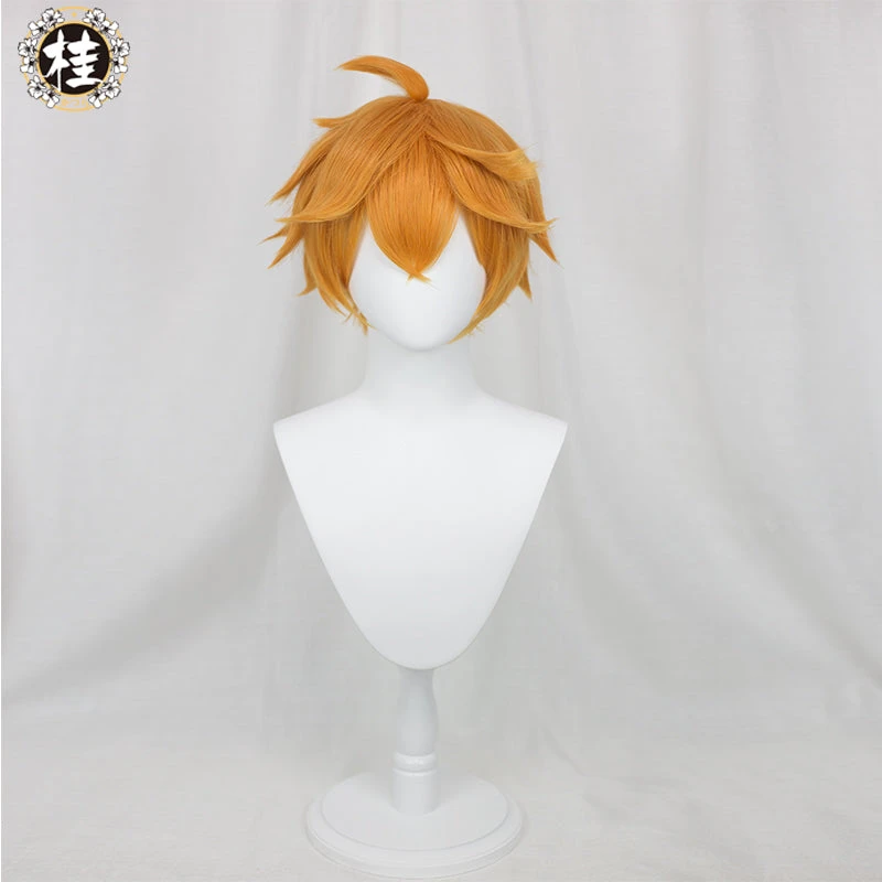 Uwowo Game Genshin Impact Tartaglia Childe Cosplay Wig 28cm Orange Short Hair 3 Uwowo Game Genshin Impact Tartaglia Childe Cosplay Wig 28cm Orange Short Hair - Image 3