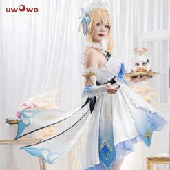 Uwowo Game Genshin Impact Fanart Lumine Maid Ver Cosplay Costume