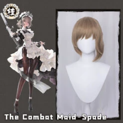 The Combat Maid Series ♠ Spade Cosplay Wig 35cm Light Gray Brown Hair