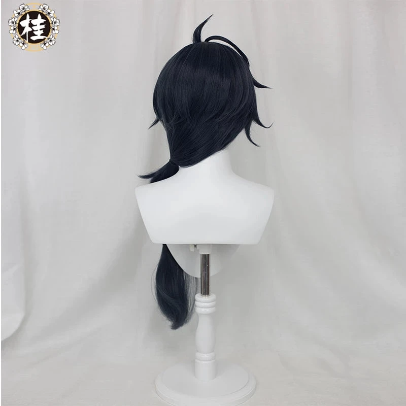 UWOWO Game Genshin Impact Kaeya Cosplay Wig 80cm Dark Blue Highlights Long Hair Heat Resistant Cosplay Wig 4 UWOWO Game Genshin Impact Kaeya Cosplay Wig 80cm Dark Blue Highlights Long Hair Heat Resistant Cosplay Wig - Image 4