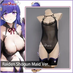 Uwowo Genshin Impact Fanart: Raiden Shogun Ei/Baal Kimono Maid Sexy Ver. 2-in-1 Maid&Lingerie Cosplay Costume -Uwowo Cosplay Sales 4 b809ccc2 5cd9 4753 9a5c 7754cfcbc18e