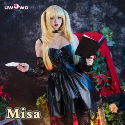 Uwowo Anime Death Note Cosplay Misa Cosplay Costume Leather Sexy Dress