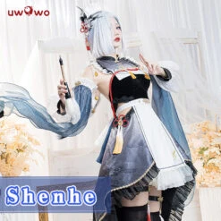 Uwowo Genshin Impact Fanart Shenhe Maid Dress Cosplay Costume