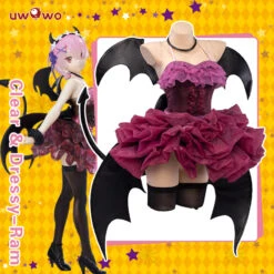 Uwowo Re:Zero Ram Cosplay Costume Cute Halloween Devil Cosplay Dress