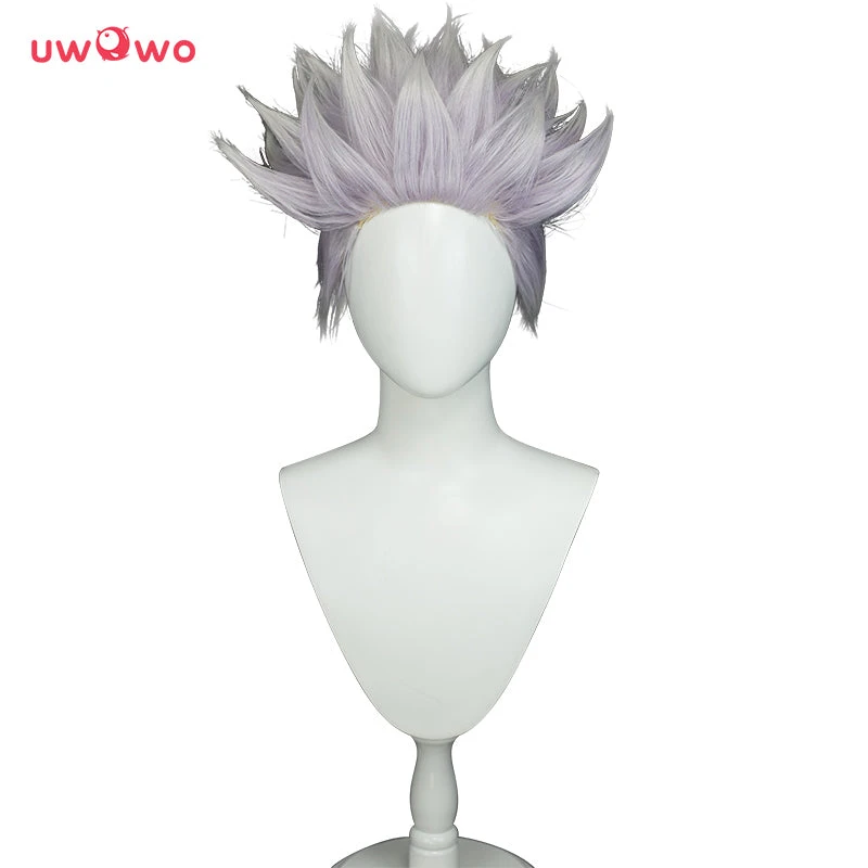 Uwowo Anime Jujutsu Kaisen Satoru Gojo Cosplay Wig (spiked Up) 28CM Light Purple White Gradient Short Hair 5 Uwowo Anime Jujutsu Kaisen Satoru Gojo Cosplay Wig (spiked Up) 28CM Light Purple White Gradient Short Hair - Image 5