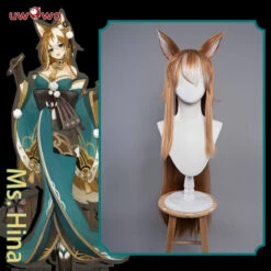 Uwowo Game Genshin Impact Inazuma Ms. Hina(Gorou) Cosplay Wig