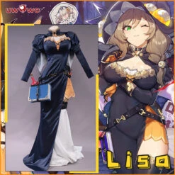Uwowo Game Genshin Impact Halloween Holiday Lisa Cosplay Costume Sexy Dress