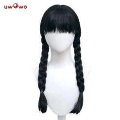 Uwowo Movie Wednesday Addams Cosplay Wig Women Long Braided Hair