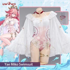 Exclusive Uwowo Genshin Impact Fanart Yae Miko Swimsuit Cosplay Costume