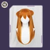 Uwowo Game Anime Character Evangelionl Wig 60CM Orange Brown Long Double Ponytail Cosplay Asukaa Wig