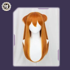 Uwowo Game Anime Character Evangelionl Wig 60CM Orange Brown Long Double Ponytail Cosplay Asukaa Wig