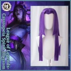 Uwowo League Of Legends LOL Spirit Blossom Cassiopeia Du Couteau The Serpent's Embrace Cosplay Wig 70cm Deep Purple Wig