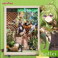 Uwowo Genshin Impact: Collei Girl Sumeru Dendro Avidya Forest Ranger Trainee Cosplay Costume