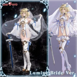 Exclusive Authorization Uwowo X Ailish: Genshin Impact Fanart Bride Ver. Lumine Cosplay Costume