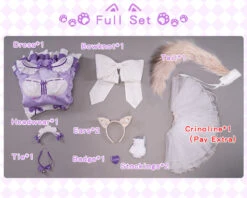 Uwowo Plus Size Game Nekopara Vol.4 Coconut Maid Dress Cosplay Costume Cute Purple Dress -Uwowo Cosplay Sales 7 11