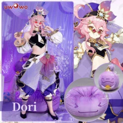 Uwowo Genshin Impact: Dori Sumeru Merchant Electro Cosplay Costume