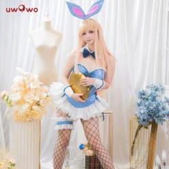 Uwowo Anime/Manga My Dress-Up Darling Marin Kitagawa Blue Bunny Girl Cosplay Costumes