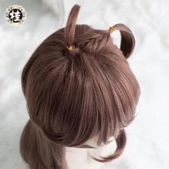 UWOWO Game Arknights Eyjafjalla Cosplay Wig 80cm Brown Silver Gray Gradient Wavy Hair Cosplay Wig -Uwowo Cosplay Sales G4