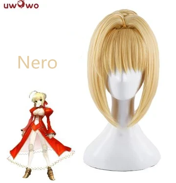 UWOWO Fate Grand Order Nero 35cm Long Gold Lace None Cosplay Wig 1 UWOWO Fate Grand Order Nero 35cm Long Gold Lace None Cosplay Wig