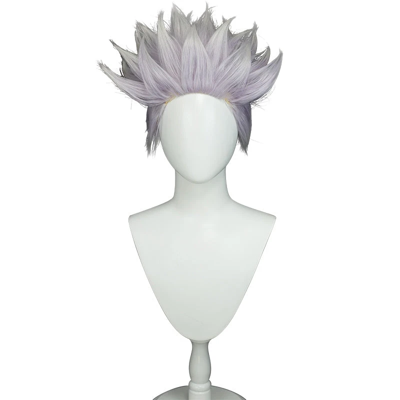 Uwowo Anime Jujutsu Kaisen Satoru Gojo Cosplay Wig (spiked Up) 28CM Light Purple White Gradient Short Hair 6 Uwowo Anime Jujutsu Kaisen Satoru Gojo Cosplay Wig (spiked Up) 28CM Light Purple White Gradient Short Hair - Image 6
