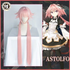 Uwowo Game Fate Grand Order/FGO Astolfo Cosplay Wig 100cm Long Twin Tail Pink Hair