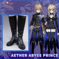Uwowo Exclusive Authorization Genshin Impact Fanart Aether Abyss &Lumine Abyss Princess Cosplay Shoes